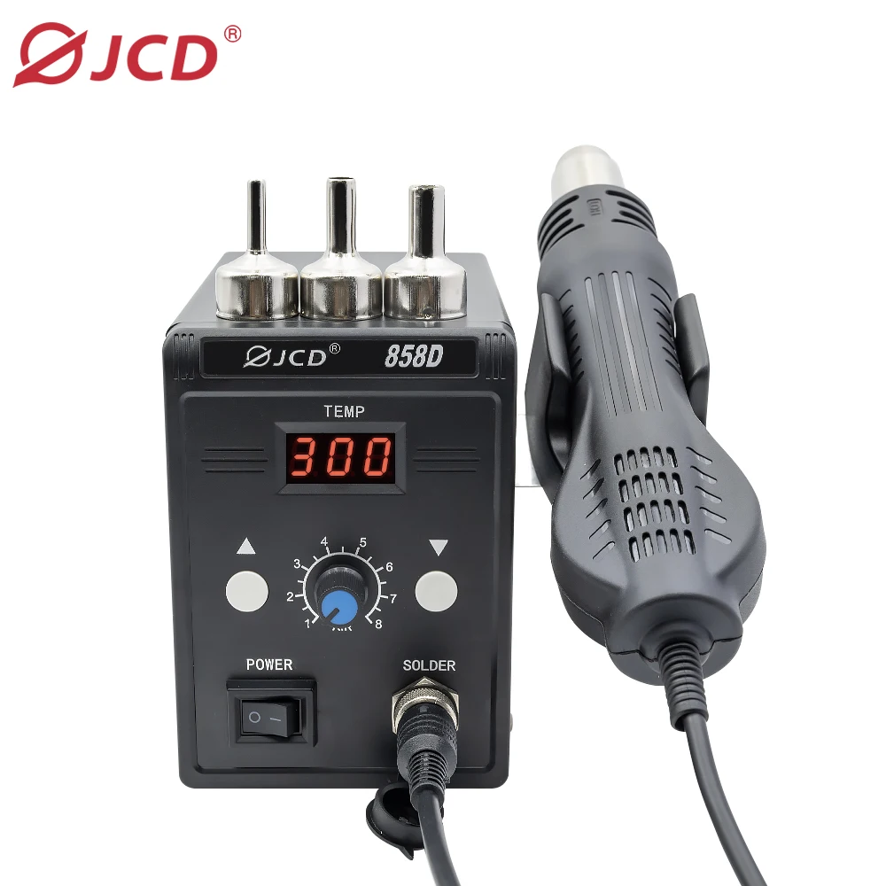 JCD 858D Hot Air Gun Welding Station LED display 700W Adjustable temperature BGA Rework Station Heat Gun Welding Tool EU/US/EUBR 6