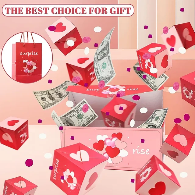 Surprise Box Gift Box Money Creative Bounce Box DIY Folding Paper Explosion  Gift Boxes Birthday Christmas Pop Up Cash Paper Box