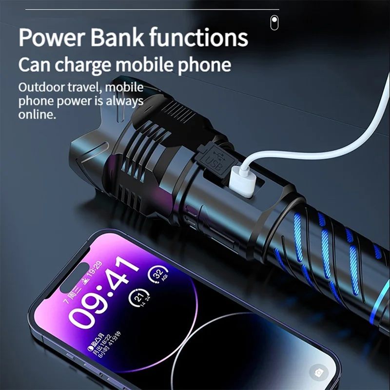  LED  26650 ͸, USB ,  ,   ġ, ߿ Ÿ ķ , 80W