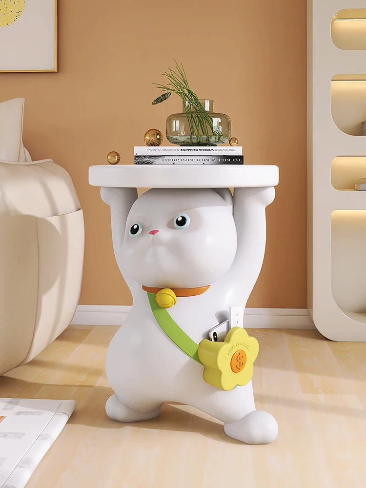 현대 크리에이티브 고양이 모양 커피 테이블, 거실 장식품, 소파 사이드 테이블 장식, 소형 가구, 가정용 집들이 선물