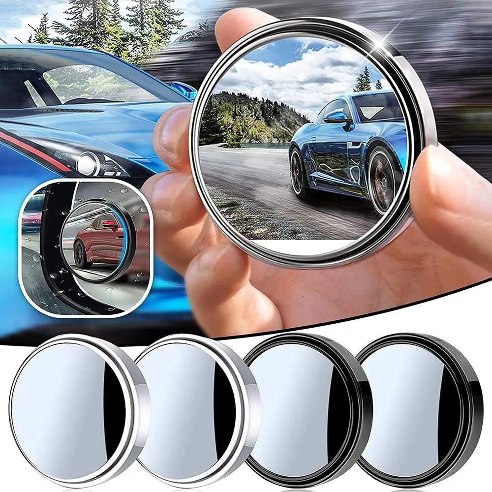 

Accessories Stick on Rear View Mirror 360-degree Wide Angle Round Blind Spot Mirror Car Rearview Auxiliary Adjustable Rotation