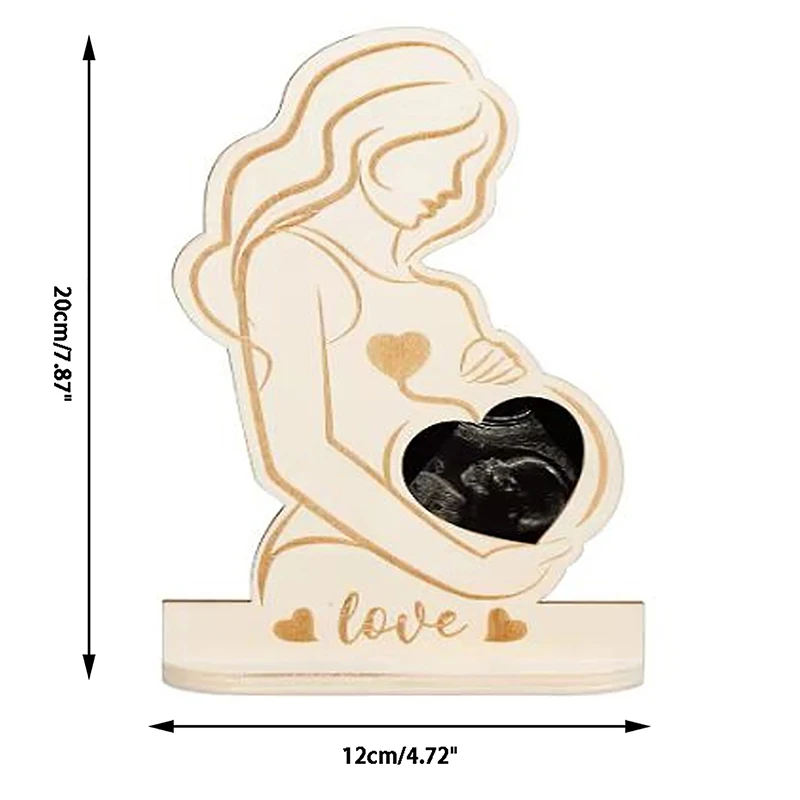 Wooden Woman Baby Ultrasound Photo Frame Sonogram Picture Frame Pregnancy Gift Baby Keepsake For Couples New Moms Father 1Pc photo frame wood canvas frame wood photo frame wood frame wood picture frame