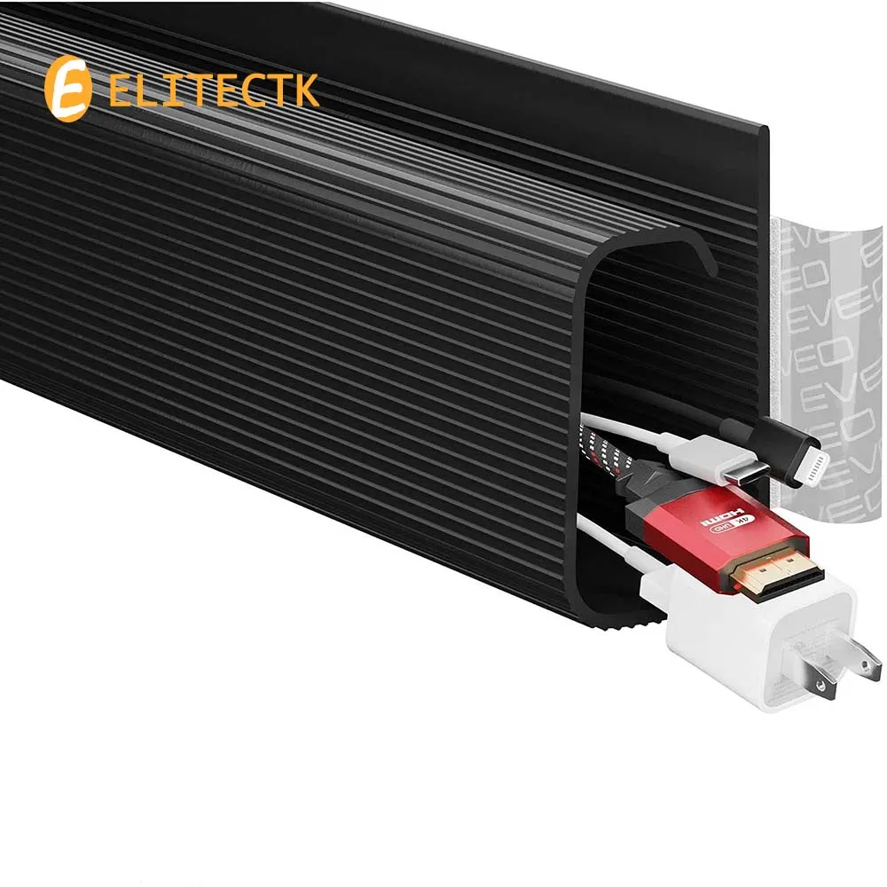 Canal Mesa Cabo Organizador Pvc à Prova Impermeável Água Cabo Gestão Acessórios Preto Cabo Protecter sob Mesa tv Fundo j