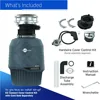 EVO CVR CNTRL Evolution Cover Control 3/4 HP, Advanced Series EZ Connect Batch Feed Food Waste Garbage Disposal, Gray 4