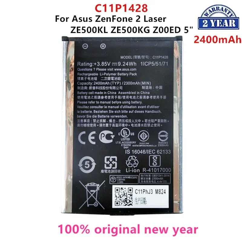 

100% Orginal C11P1428 2400mAh For Asus ZenFone 2 Laser ZE500KL ZE500KG Z00ED 5" Battery