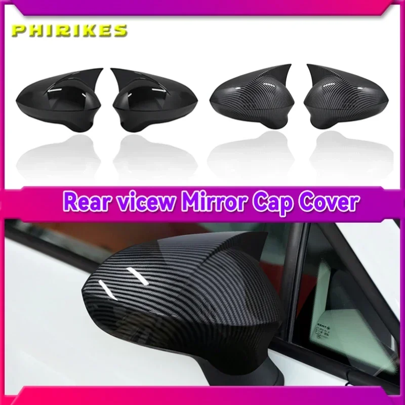 

2 Pieces High Quality ABS Plastic Bat Style Mirror Covers Caps RearView Mirror Piano Black For Seat ibiza Cupra 2009-2017