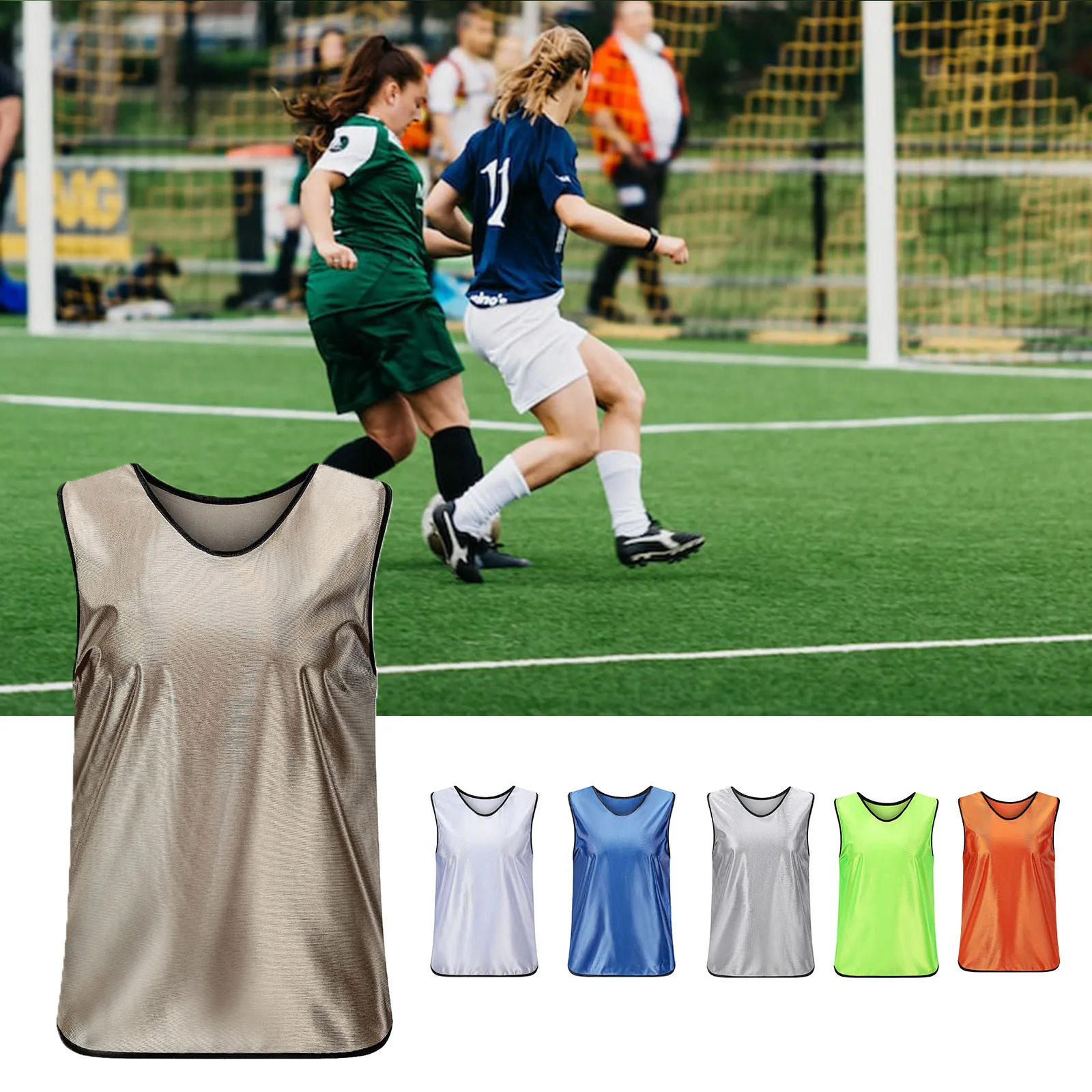 Scrimmage Training Vest - Soccer, Basketball, Football Bibs/Pinnies -  Practice Jersey Pennies for Kids, Youth and Adults 