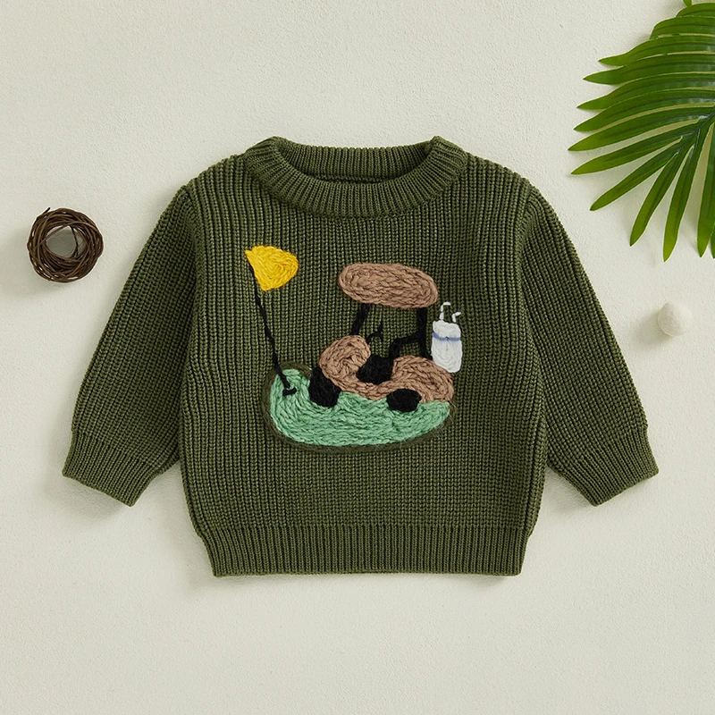 S1a9f986b7340487c8a1d6c72b739d00aO.jpg Pudcoco Baby Knit Sweaters Long Sleeve Round Neck Golf Embroidery Pullover Toddler Fall Tops 0-24M - Image 2