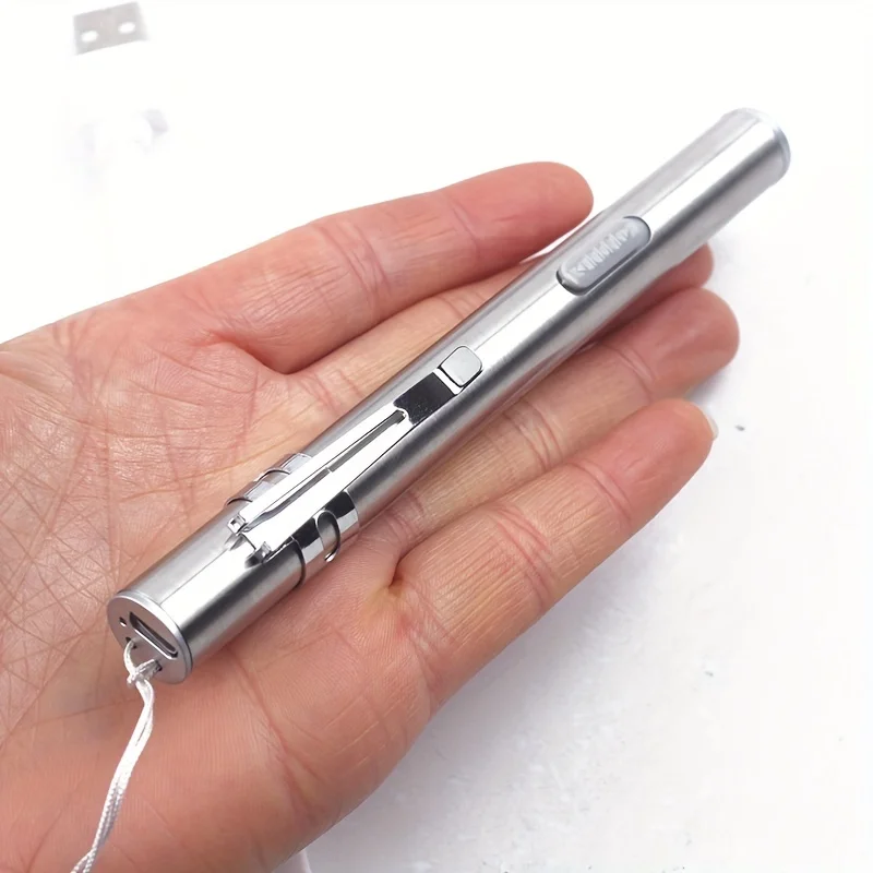 USB 충전식 미니 펜라이트 LED 손전등, 구강 동공 조명 펜, 휴대용 포켓 토치 라이트, 야외 낚시 도구, 1 개