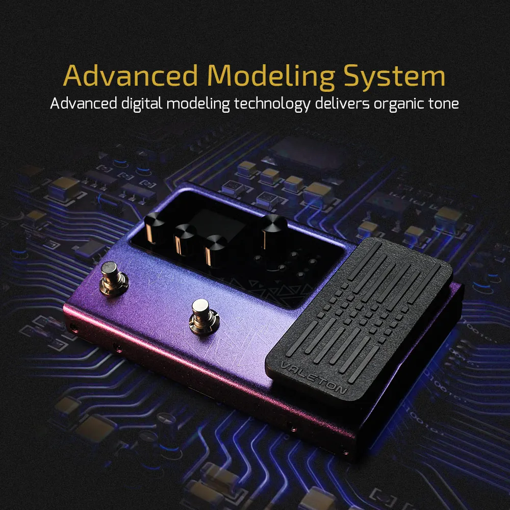 Valeton GP-100 Multi Guitar Effects Processor 140 Built in Effects Looper Multi Language Expression Pedal Gradient color