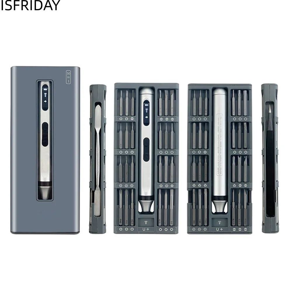 

Precision Electric Screwdriver Set Silent and Durable Type-C Fast Charging Cordless Screwdriver 17/ 50 In 1 Electric Tool Set