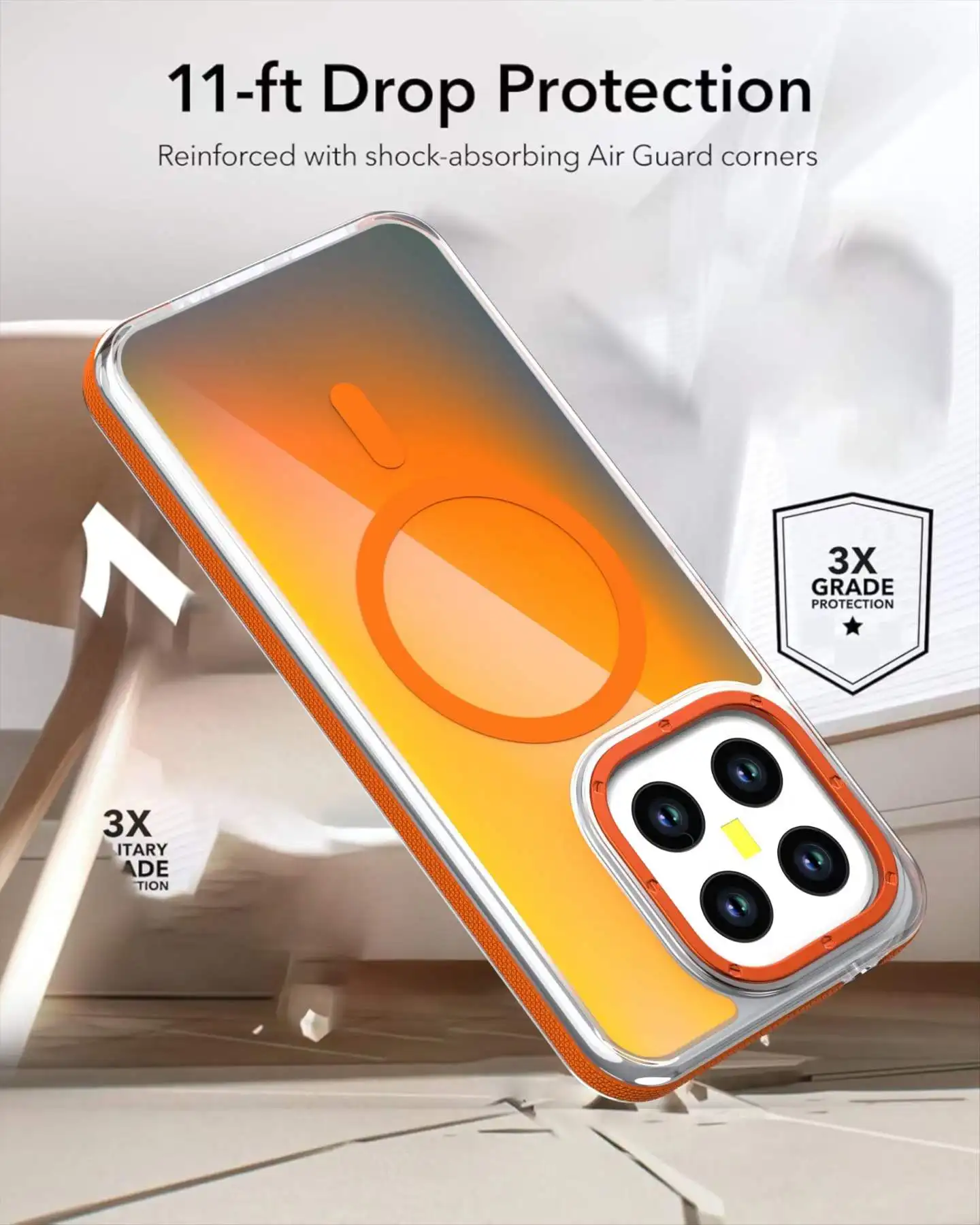 Luxury Glitter Laser Gradient Colorful Magnetic Case with Wireless Charging Capability