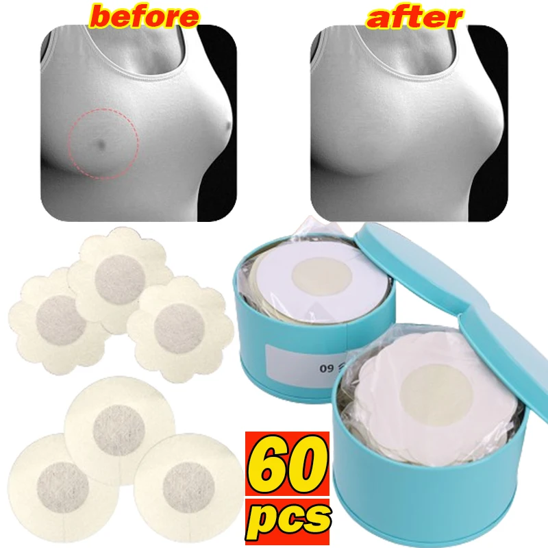 

60/10PCS Nipple Cover Stickers Women Breast Lift Tape Pasties Invisible Self-Adhesive Disposable Bra Padding Chest Paste Patch