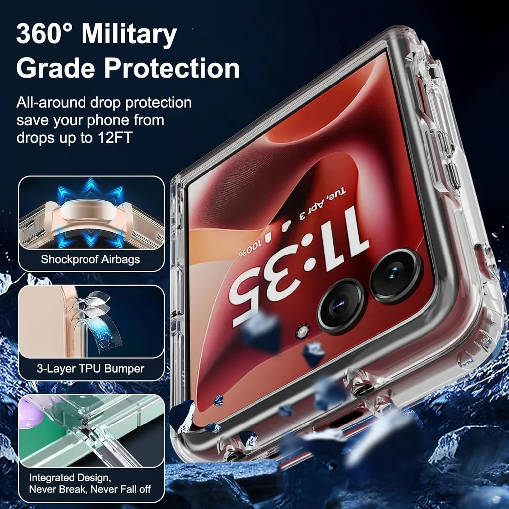 Transparent Shockproof Phone Case with Hard PC Back and Soft Edge Cover