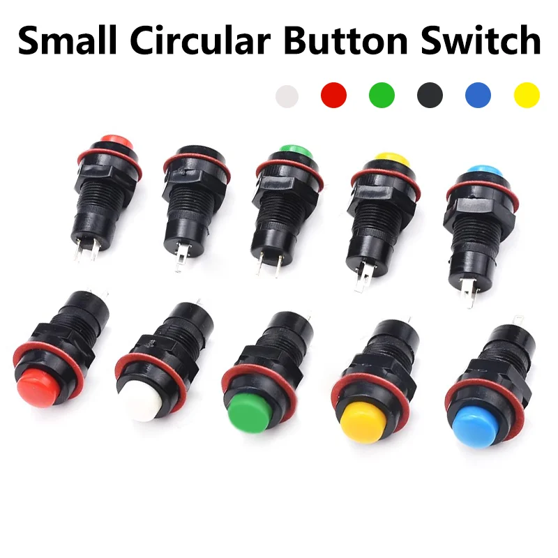 5/20/100PCS DS-211 DS-213 10mm Round Push Button Switch Miniature Reset Momentary / Self Locking Round Button Switch Miniature