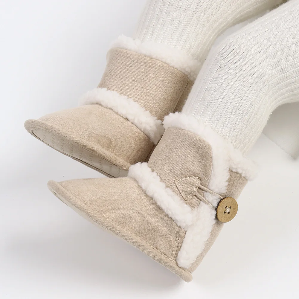 0-18M Toddler Warm Boots Winter First Walkers baby Girls Boys Shoes Soft Sole Fur Snow Booties Kids Snow Boots