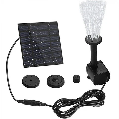 Water Pump Kit Solar Powered Fountain Pump Bird Bath Fountain Pump for Pond Pool Fish Tan Garden Spray Water Decor