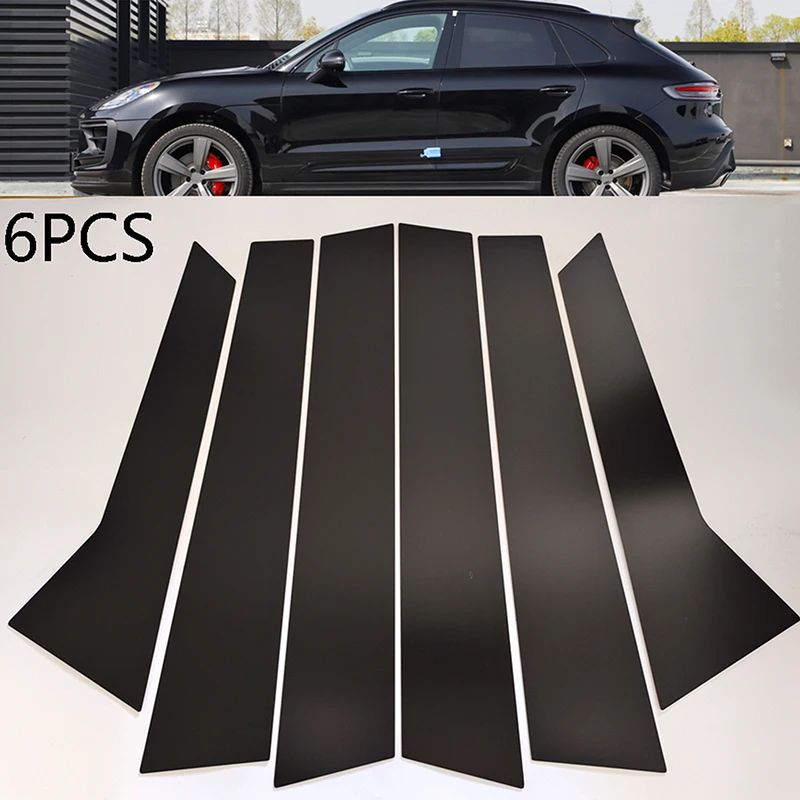 Car Window Trim Fit For Porsche Macan 2014-22 Black Pillar Posts Door Window Trim Cover