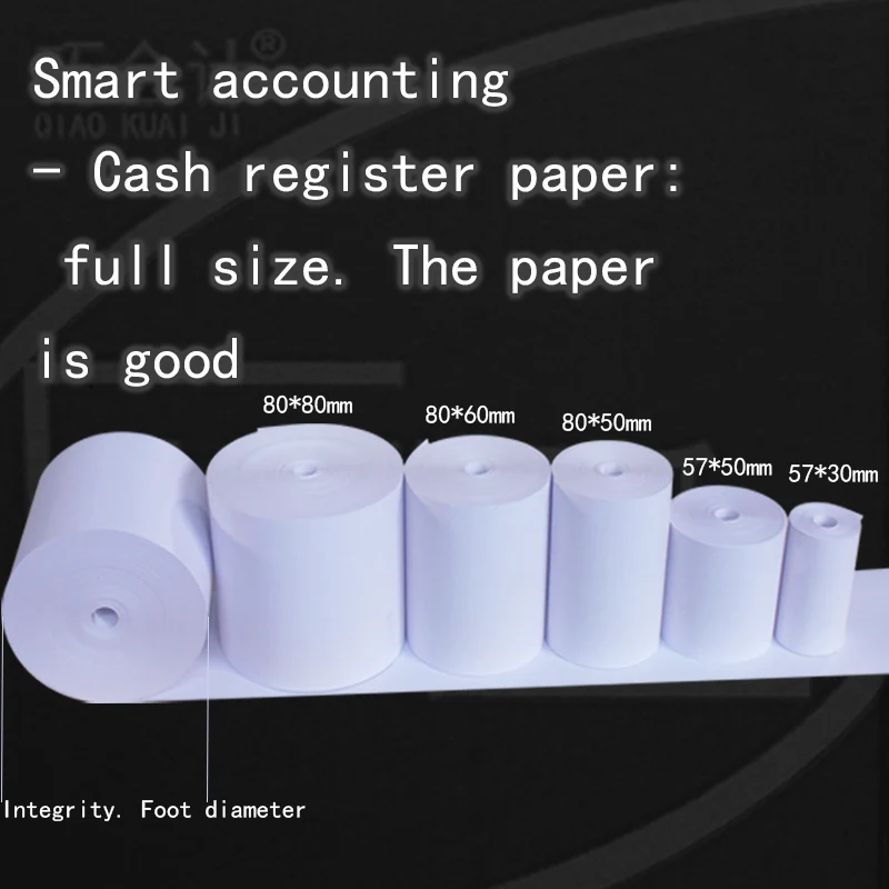 Full box Cash Register paper 57 x 30mm thermal paper 10 rolls of receipt 58mm receipts Receipt printer