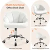 Cute Velvet Desk Chair Shell-Shaped Back Vanity Chairs Modern Swivel Desk with Wheels Adjustable Height for Home Office Bedroom 6