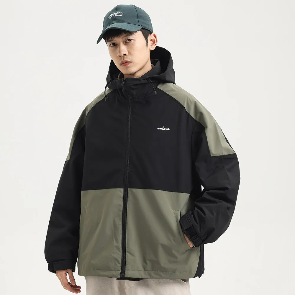 

2023 loose-fitting color hardshell casual hooded teenage men's jacket