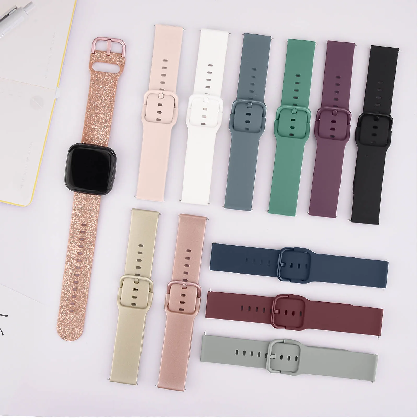Meliya – 4 Cinturini In Silicone Per Fitbit Versa 2 / Versa Lite / Versa SE – Morbidi E Regolabili, Confezione Multicolore - 4