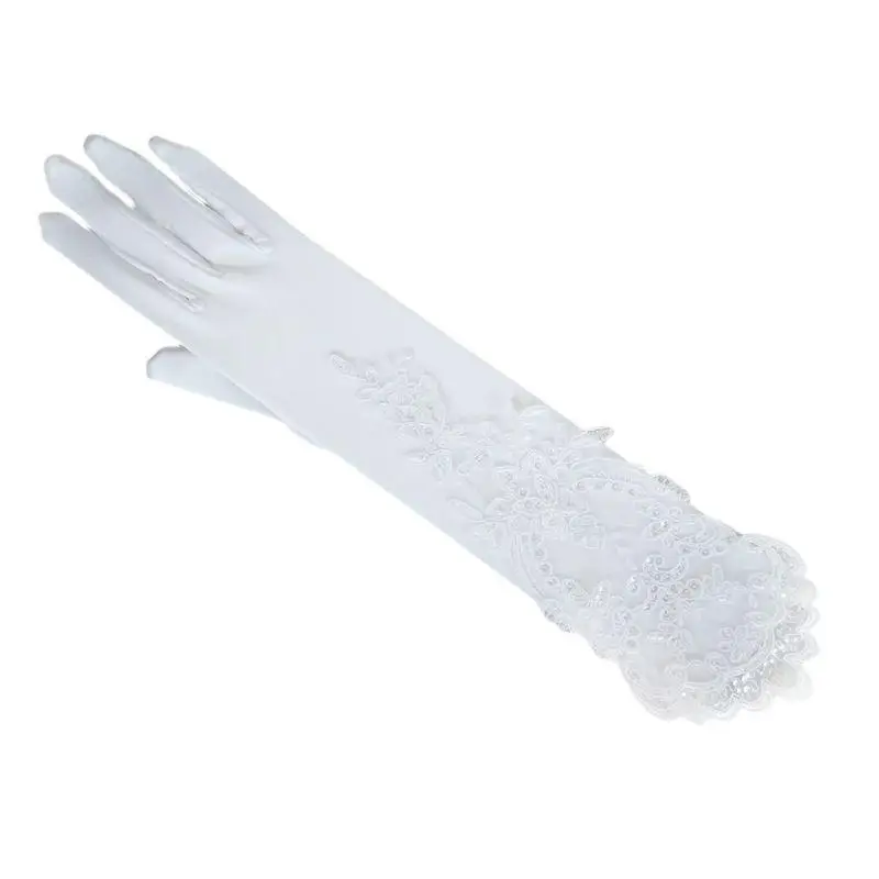 

Women Long Gloves Elegant Princess Formal Lace Splicing Mittens for Wedding Dinner Party Pageant Costume Dropship