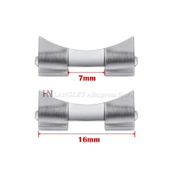 Elegant Stainless Steel Curved End Link Strap Adapters - Set of 2 (16mmx7mm)