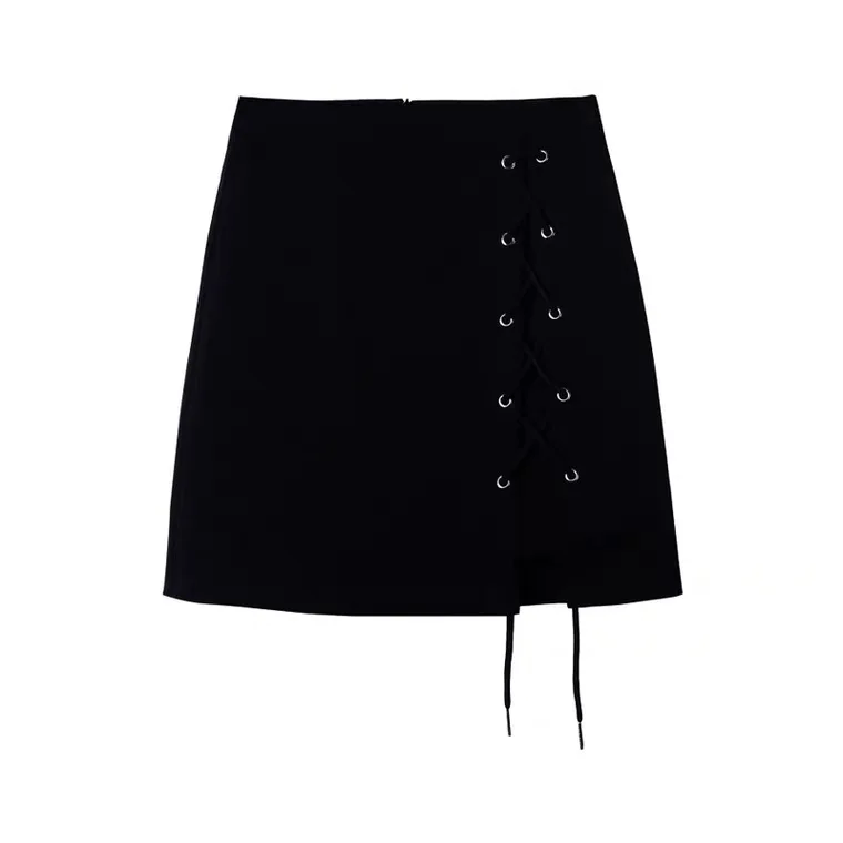 hoop skirt Gothic Y2K Vintage Mini Skirt Women Lace Up Summer High Waist Solid  Skirt Bodycon Aesthetic Harajuku Sexy A-line Skirts Mujer summer skirts