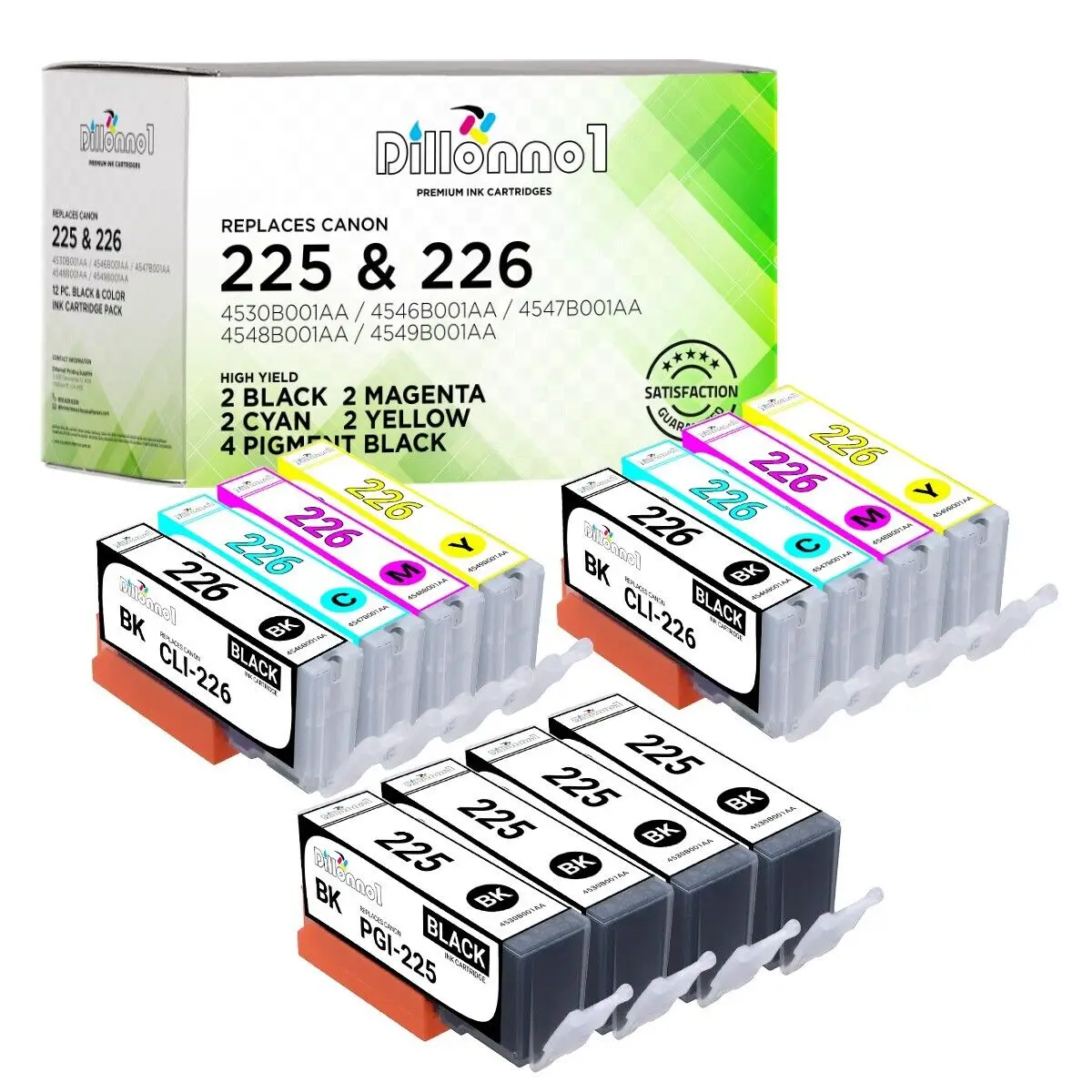 12 Pack PGI-225 CLI-226 Ink Cartridges for Canon PIXMA MX712 MX882 MX892 Printer