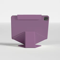 2024 Magnetic Back Smart Cover with Split Buckle and Anti - Bending Design for iPad 10th - 11th A16 (Sunset Purple)