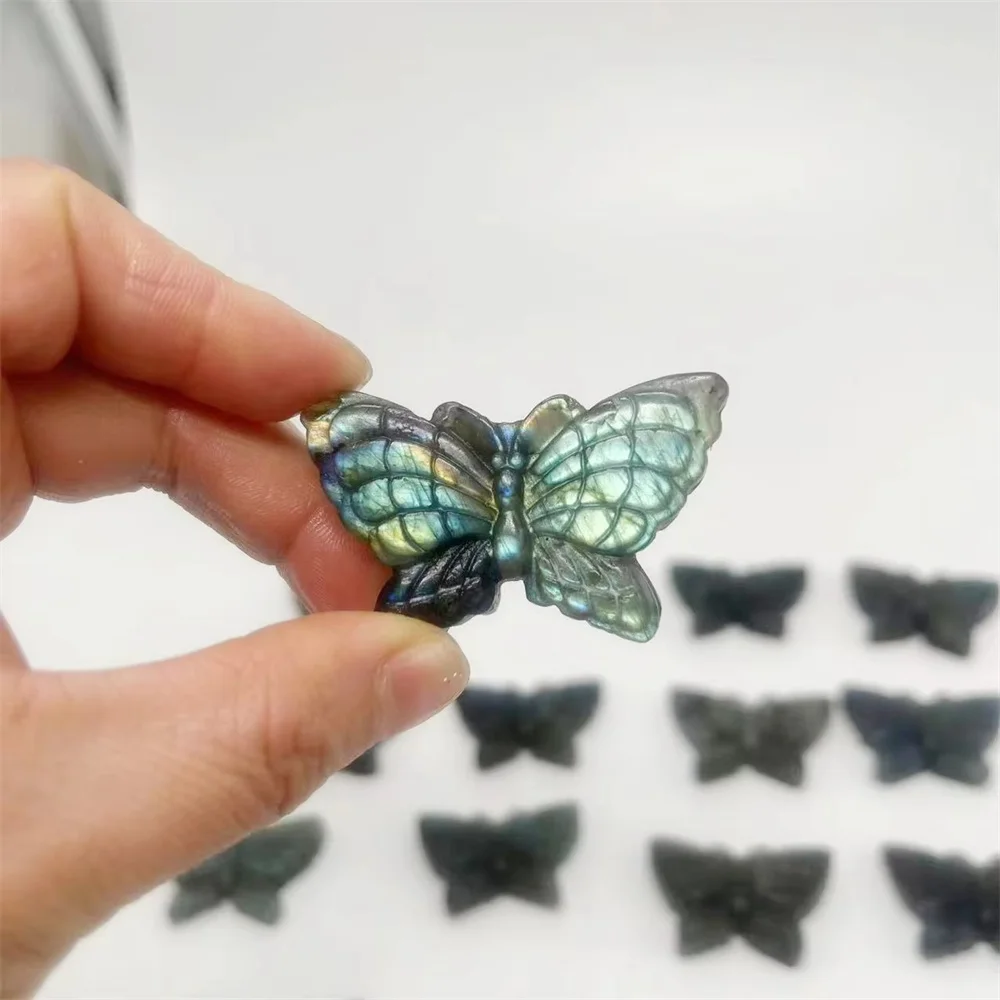 Bulk Wholesale Gemstone Carving Crafts Labradorite Butterfly Crystal Healing Stones Crystal Butterfly 3