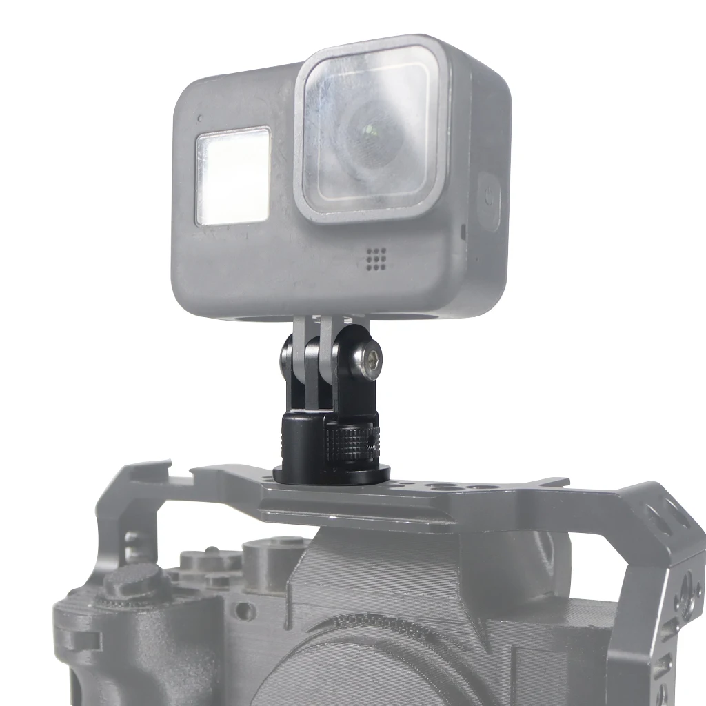 360 Rotate 1/4 Inch CNC Mini Tripod Adapter Mount for GoPro Hero