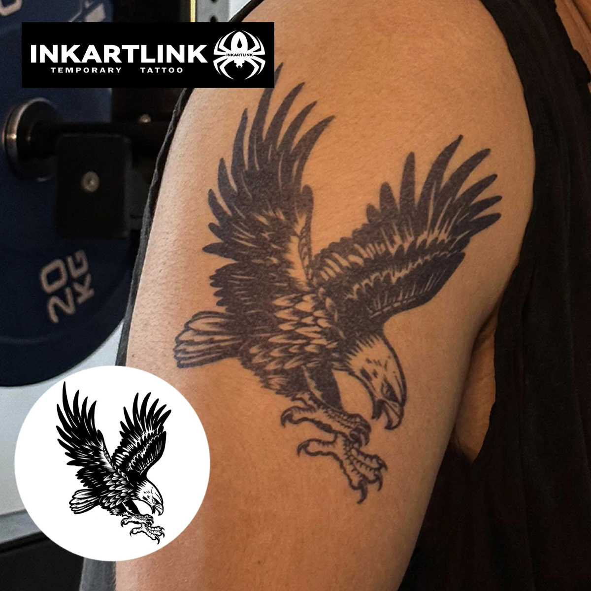 Eagle temporary tattoo sticker, waterproof magic tattoo, lasts to 15 days fake tattoo, semi permanent tattoo 2