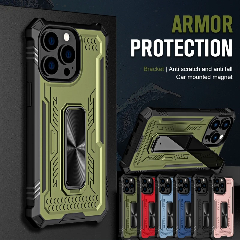

Phone Case for Iphone 14 Phone Case for Iphone 14 12 11 13 Pro Max Plus Four Corner Anti Fall with Invisible Bracket Protection