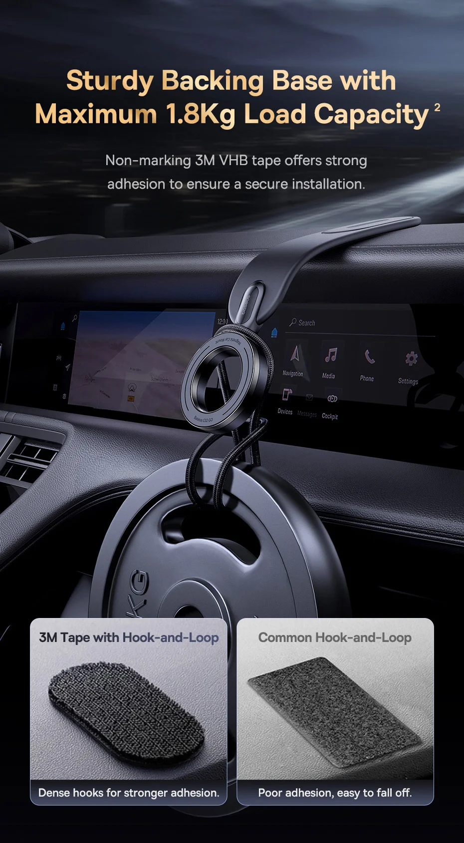 【FC Bayern & Baseus】Magnetic Car Phone Holder Baseus C02 Go Series