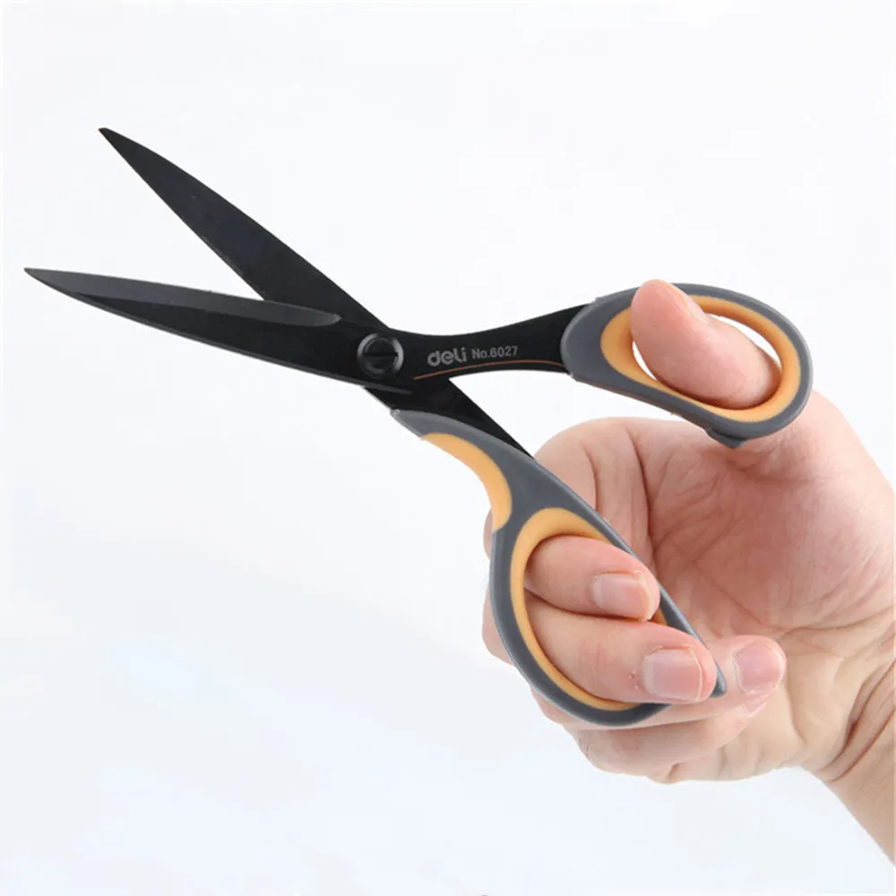 10PCS/LOT Deli 0603 Office Scissors 170mm(6.7) stainless scissors retail  packing Good looking desk scissors - AliExpress