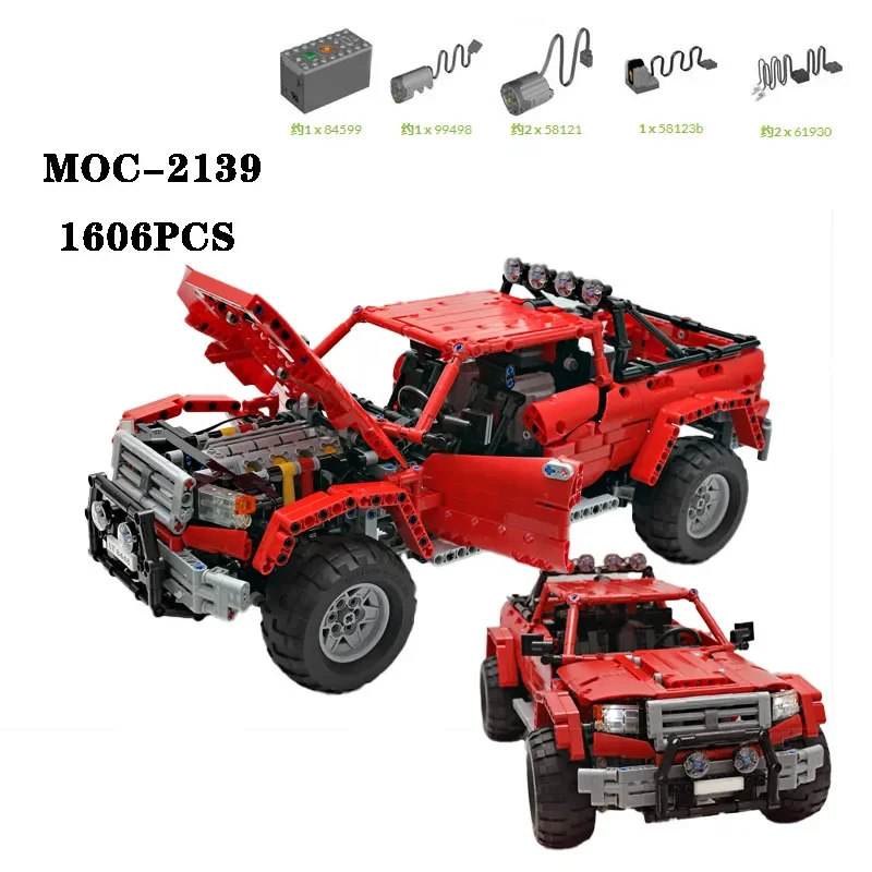 

Building Block MOC-2139 Large Pickup Truck Remote Control Electric 1606PCS Assembly Parts Adult and Children's Birthday Toy Gift