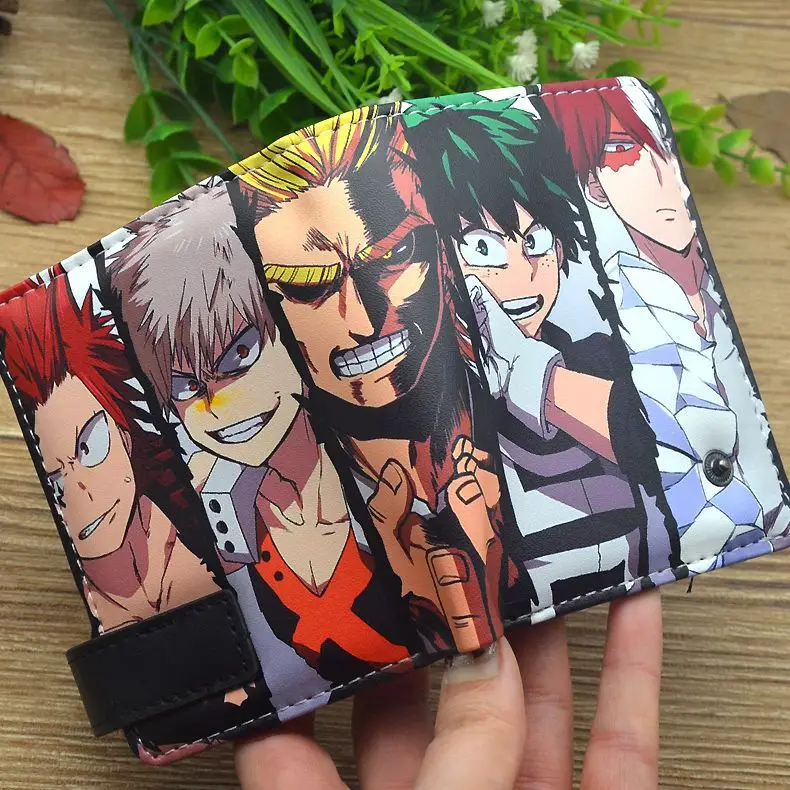 Anime meu herói academia midoriya izuku carteira curta todoroki shoto bolsa  de bolso - AliExpress