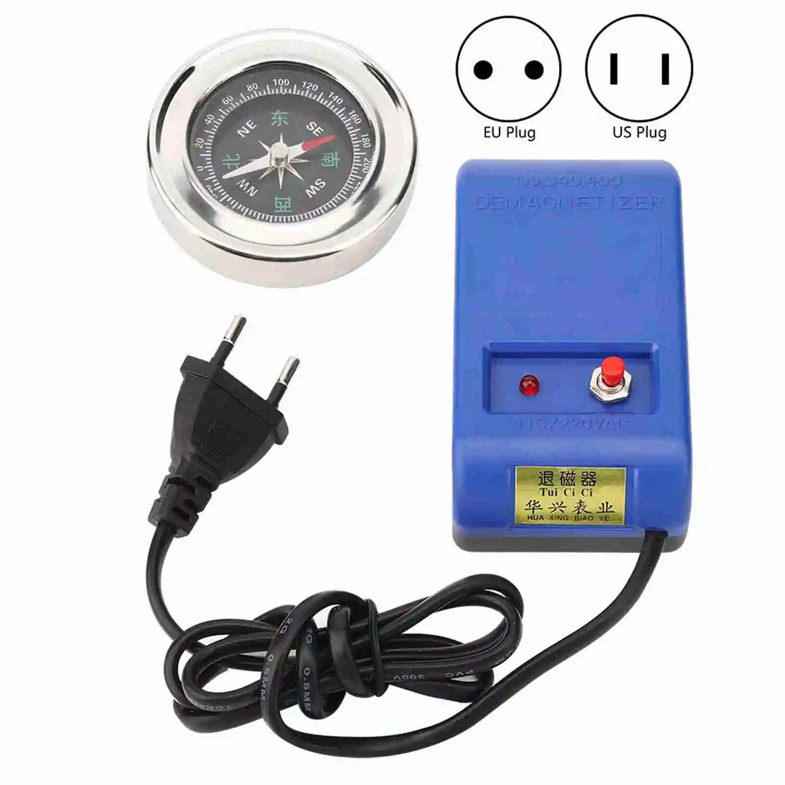 Portable Watch Repair Demagnetizer and Compass Tool Kit for Effective Demagnetization of Moving Parts