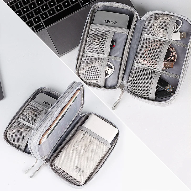 

Travel Portable Digital Product Storage Bag USB Data Cable Organizer Multi-layer Headset Cable Bag Charging Treasure Box Bag
