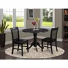 East West Furniture Dublin 3 Piece Kitchen Set for Small Spaces Contains a Round Dining Room Table with Dropleaf and 2 Chairs 6