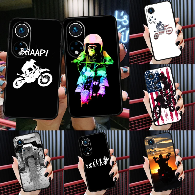 Custodia Moto Bike Motocross Per Huawei Honor Magic 5 Lite X7 X8 X9A 50 70 P20 P40 P30 Pro P Smart Nova 9 5T Cover