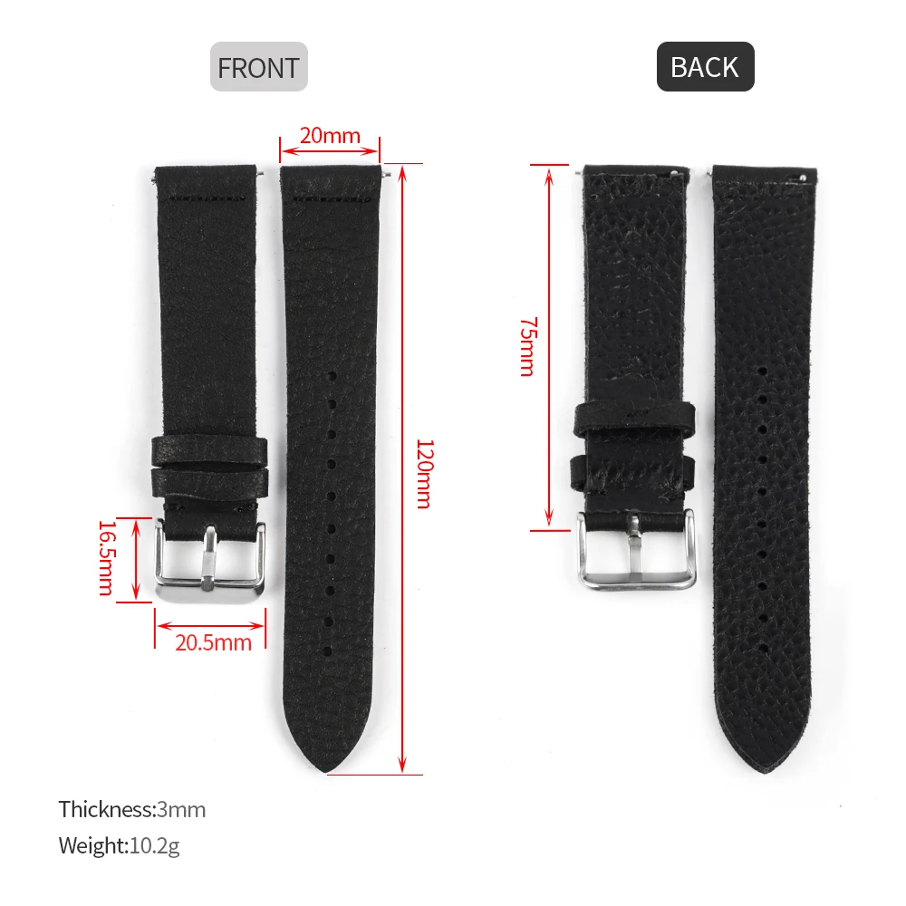 EULIT Black Canvas Watch Strap