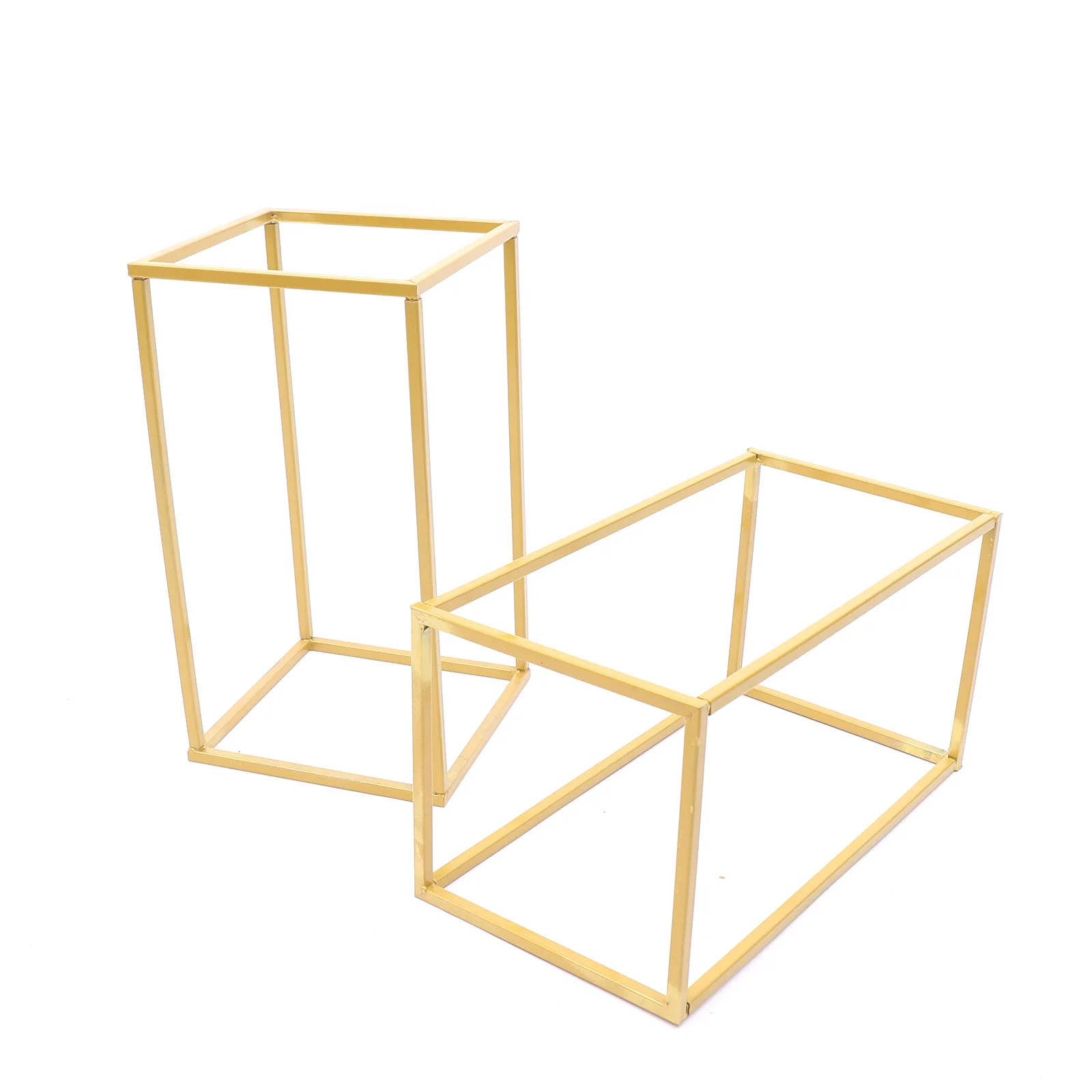 2Pcs Flower Floor Stand Metal Column Floral Stand Flower Vase Display Rack Wedding Party Dinner Centerpiece 22*22*40 cm