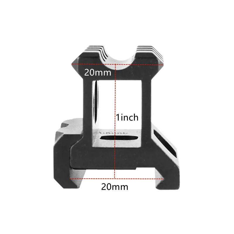 Riser Mount 1" Height Picatinny Aluminum Alloy Scope Base 20mm Rail
