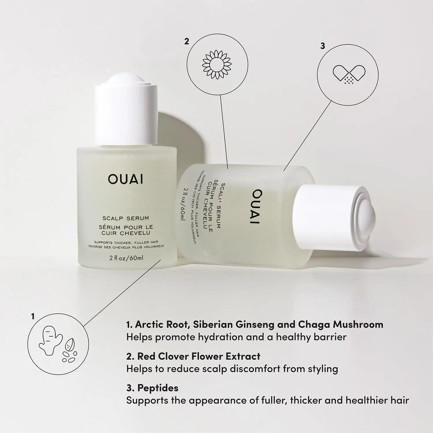 OUAI Scalp Serum Balancing and Hydrating Serum with Red Clover Extract, Siberian Ginseng and Peptides for Thicker Fuller