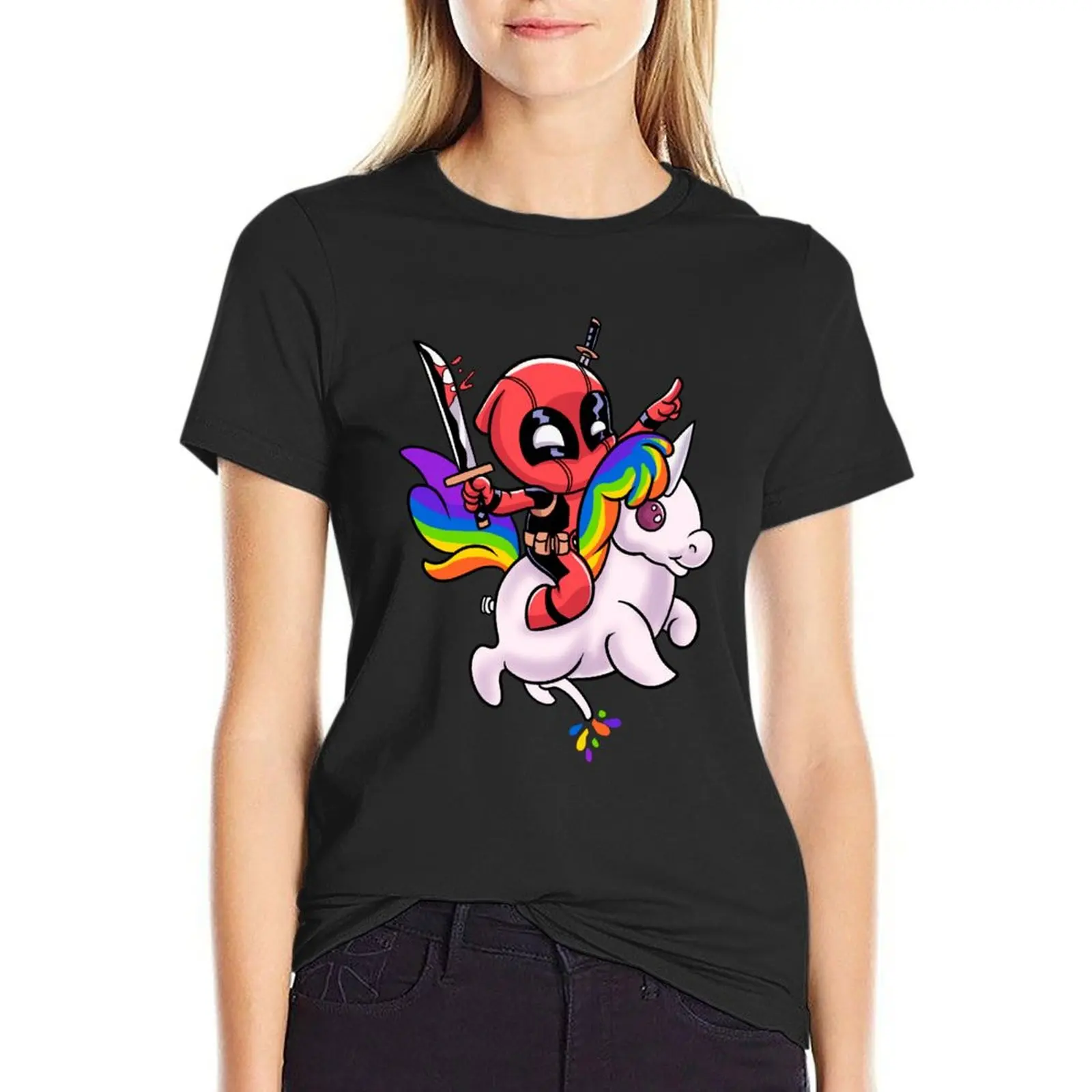 

Unicorn of Love and Death T-Shirt tops vintage clothes tees female t-shirts for Women cotton