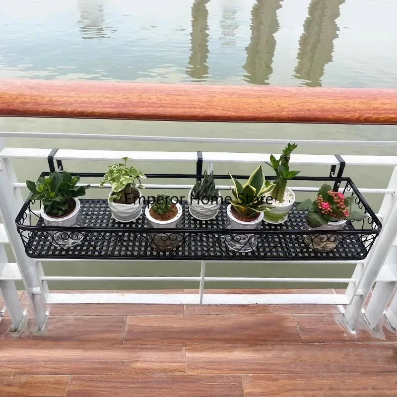 Flower Rack Storage Balcony Hanging Guardrail Window Flower Pot Rack Iron Stand Plant Shelving Подставка Под Цветы 선반 진열장
