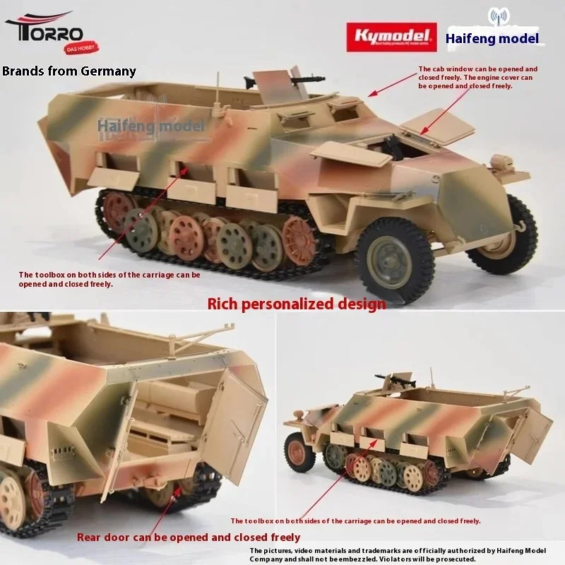 During World War II Germany transported half tracked tanks remote-controlled finished tanks TORRO brand tanks and Haifeng models 5